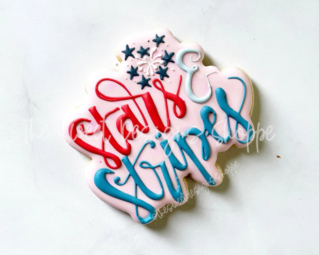 Cookie Cutters - Stars and Stripes - Cookie Cutter - The Sweet Designs Shoppe - - 4th, 4th July, 4th of July, ALL, Cookie Cutter, Customize, fourth of July, Independence, lettering, Patriotic, Plaques, Promocode, Summer, USA