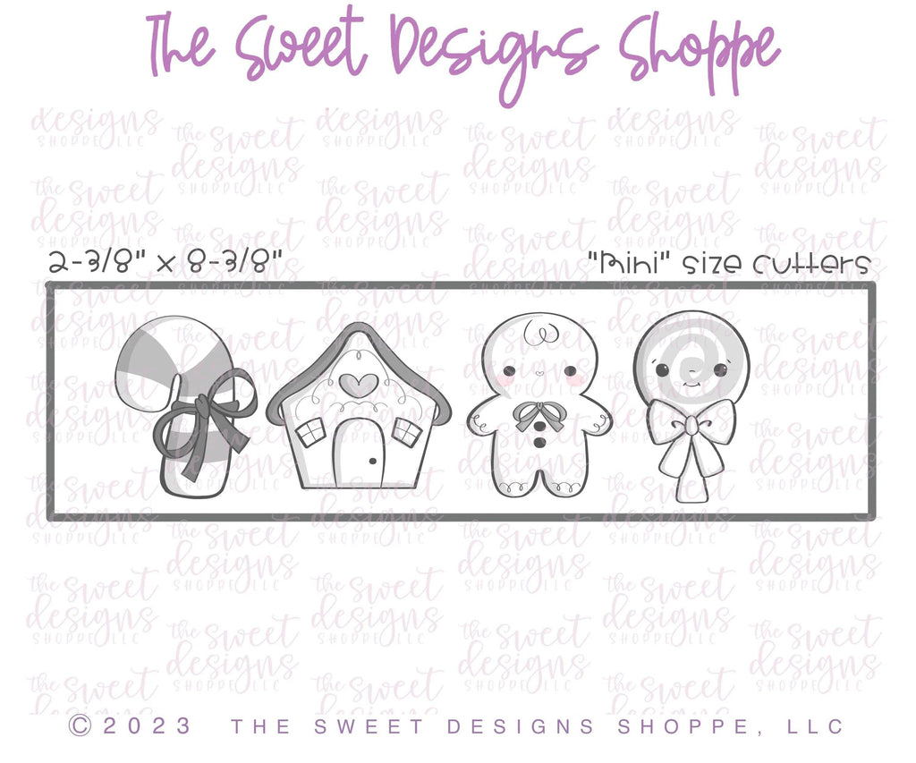 Cookie Cutters - Stocking Treats Mini Set - Set of 4 - Cookie Cutters - The Sweet Designs Shoppe - TSDS - - ALL,Christmas,Christmas / Winter,Cookie Cutter,Ginger boy,ginger bread,Ginger girl,Gingerboy,gingerbread,Gingergirl,GingerHouse,Mini Sets,Promocode,regular sets,set,STL,Winter