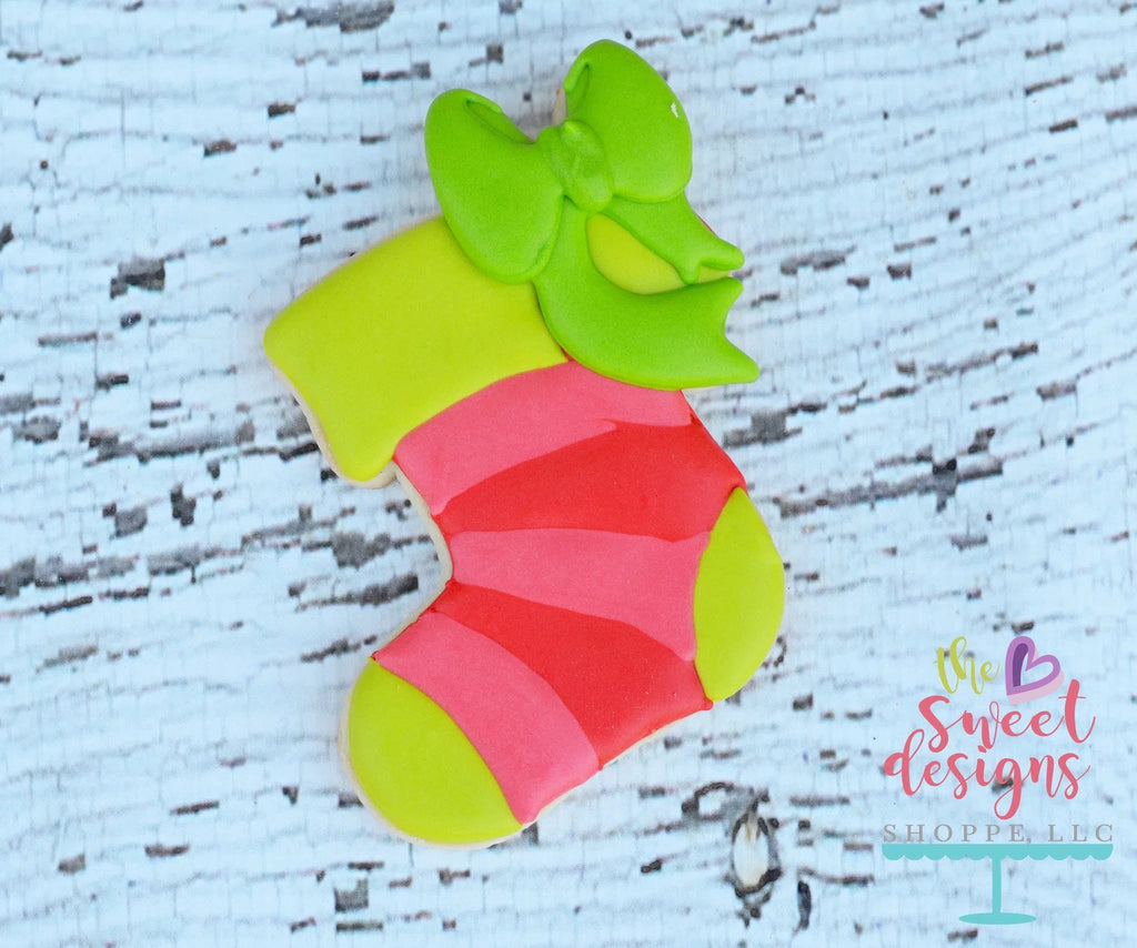 Cookie Cutters - Stocking with Bow v2- Cookie Cutter - Sweet Designs Shoppe - - ALL, Bow, Candy, Christmas, Christmas / Winter, Clothing / Accessories, Cookie Cutter, Decoration, Promocode, Stocking, Winter