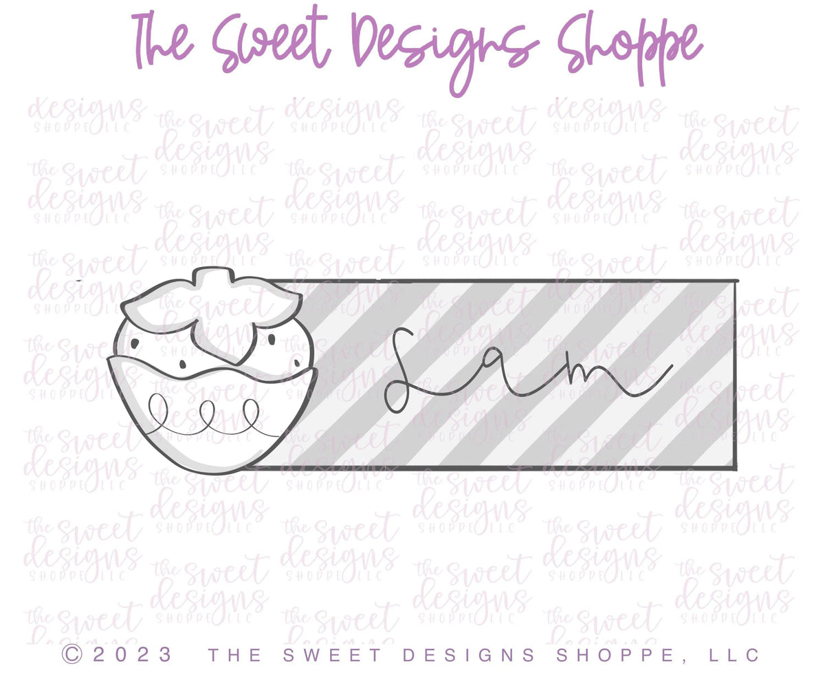 Cookie Cutters - Strawberry Name Tag - Cookie Cutter - The Sweet Designs Shoppe - TSDS - - ALL,Cookie Cutter,Fruits and Vegetables,Love,Plaque,Plaques,PLAQUES HANDLETTERING,Promocode,valentine,valentines