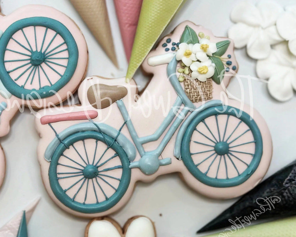 Cookie Cutters - Summer Floral Bike - Cookie Cutter - The Sweet Designs Shoppe - TSDS - - ALL,baby toys,bicycle,Cookie Cutter,floral,kids,Kids / Fantasy,Promocode,Retro,Spring,STL,Summer,toys,transportation,Vintage