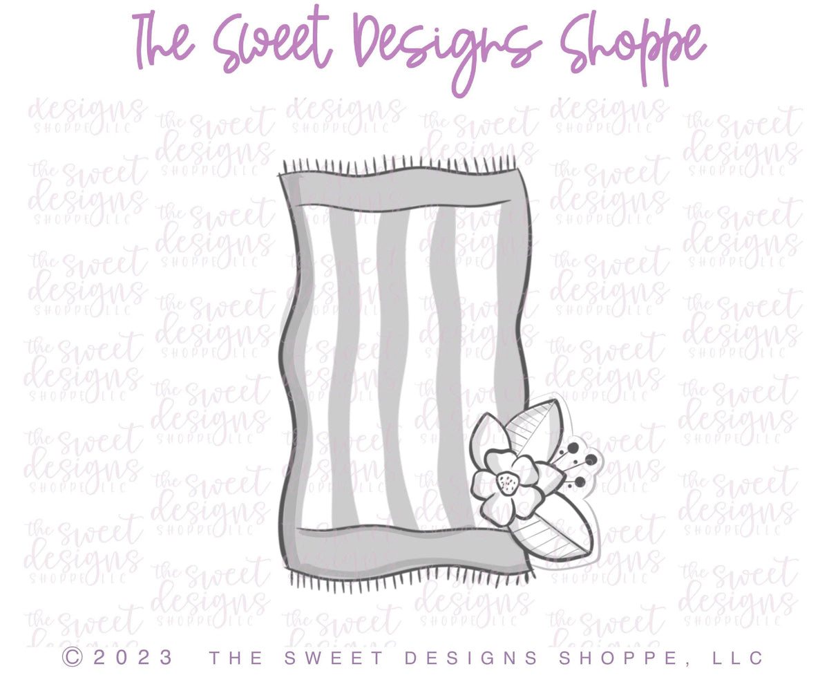 Cookie Cutters - Summer Floral Towel - Cookie Cutter - The Sweet Designs Shoppe - TSDS - - ALL,beach,Cookie Cutter,floral,Ocean,pool,pool party,Promocode,sand,STL,summer,under the sea