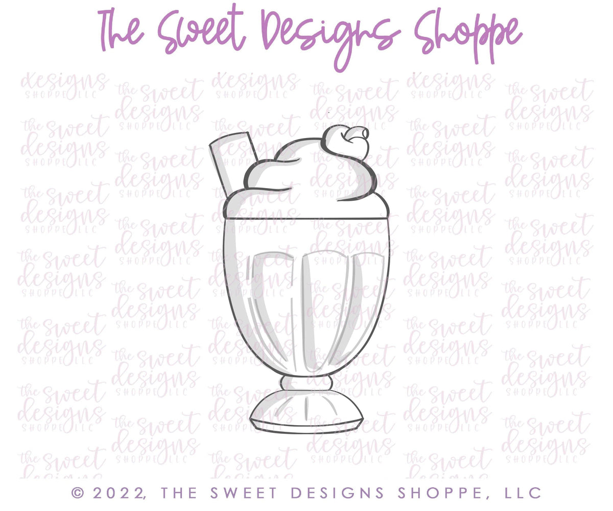 Cookie Cutters - Sundae - Cookie Cutter - The Sweet Designs Shoppe - TSDS - - ALL,Cookie Cutter,dessert,Food and Beverage,Food beverages,ice cream,Lady Milk Stache,Lady MilkStache,LadyMilkStache,Promocode,Sweet,Sweets
