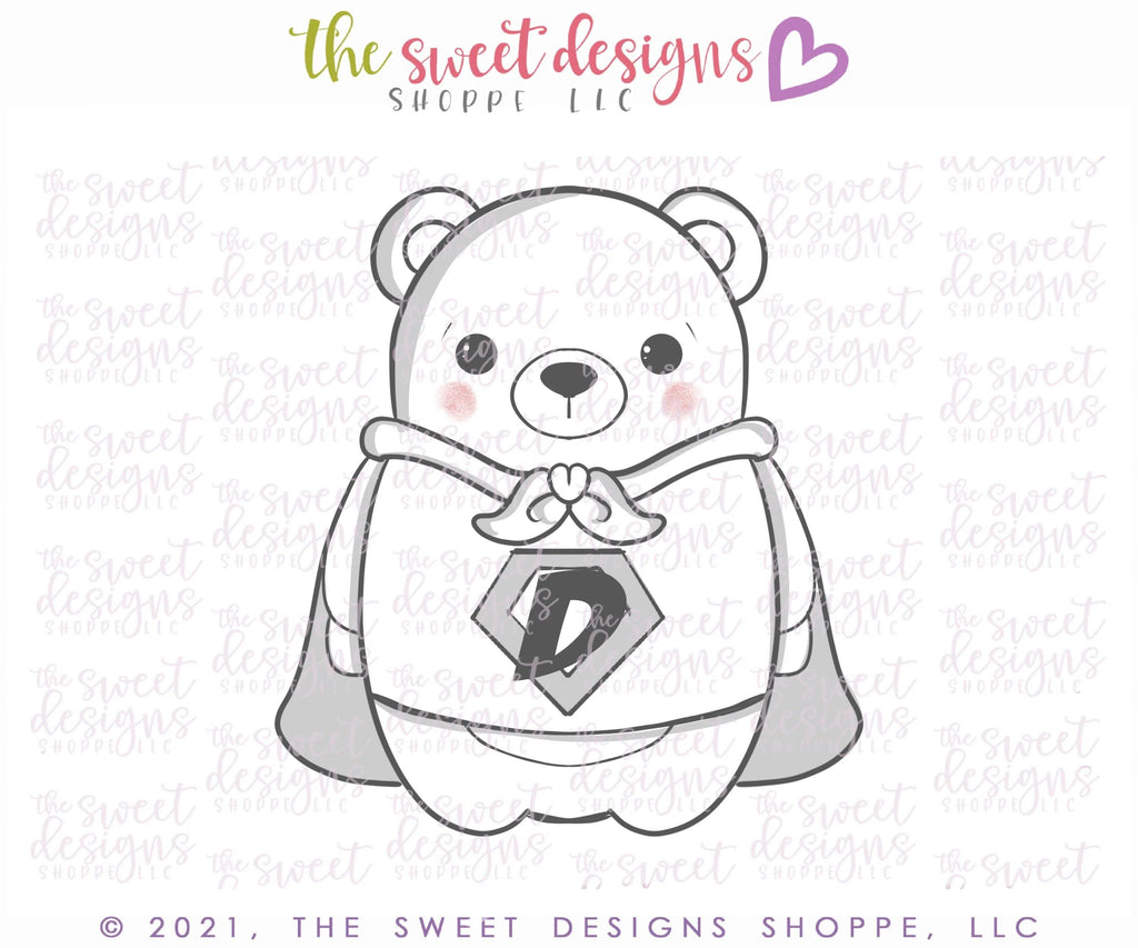 Cookie Cutters - Superhero Bear - Cookie Cutter - The Sweet Designs Shoppe - TSDS - - ALL,Animal,Animals,Animals and Insects,Cookie Cutter,dad,Father,father's day,grandfather,hero,Promocode