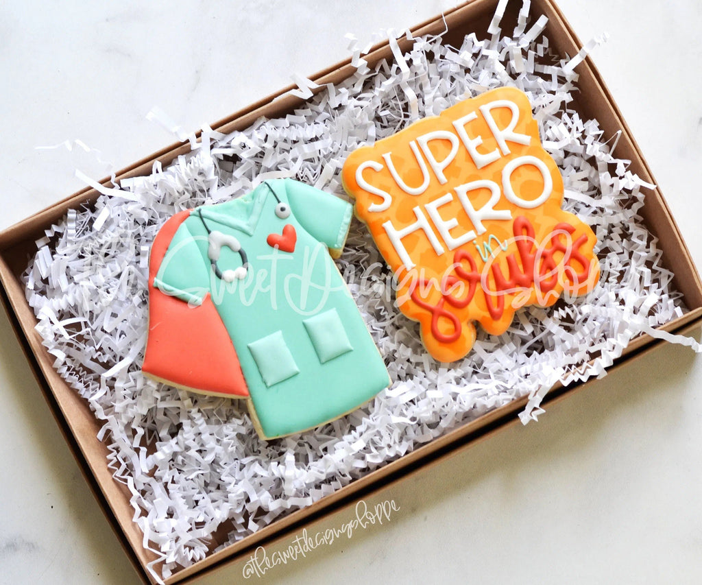 Cookie Cutters - Superhero In Scrubs Set - Set of 2 - Cookie Cutters - The Sweet Designs Shoppe - - ALL, Cookie Cutter, doctor, MEDICAL, MEDICINE, Nurse, Nurse Appreciation, Promocode, regular sets, set