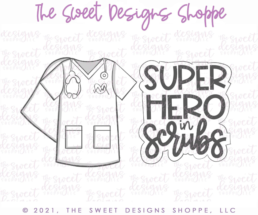 Cookie Cutters - Superhero In Scrubs Set - Set of 2 - Cookie Cutters - The Sweet Designs Shoppe - TSDS - - ALL,Cookie Cutter,doctor,MEDICAL,MEDICINE,Nurse,Nurse Appreciation,Promocode,regular sets,set