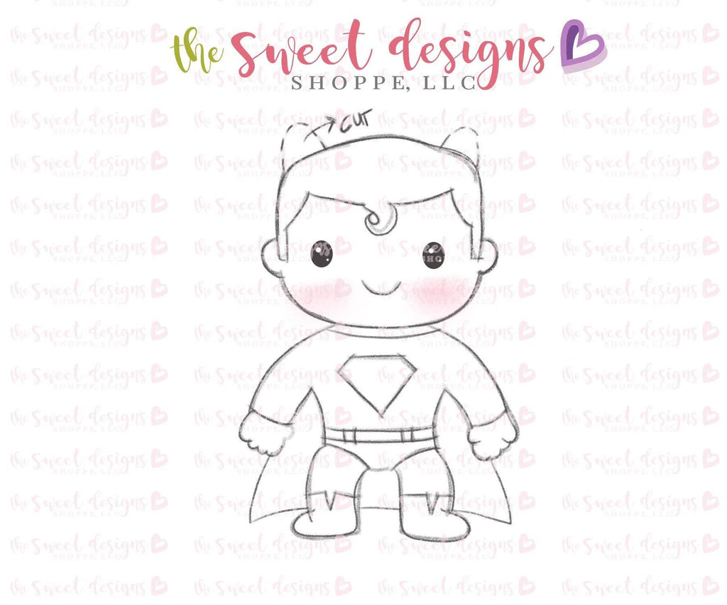 Cookie Cutters - Superhero with Cape v2- Cookie Cutter - The Sweet Designs Shoppe - TSDS - - ALL,boy,Cookie Cutter,Fall / Halloween,halloween,Hero,Kids,Kids / Fantasy,Party,power,Promocode,Superhero,Superheroes