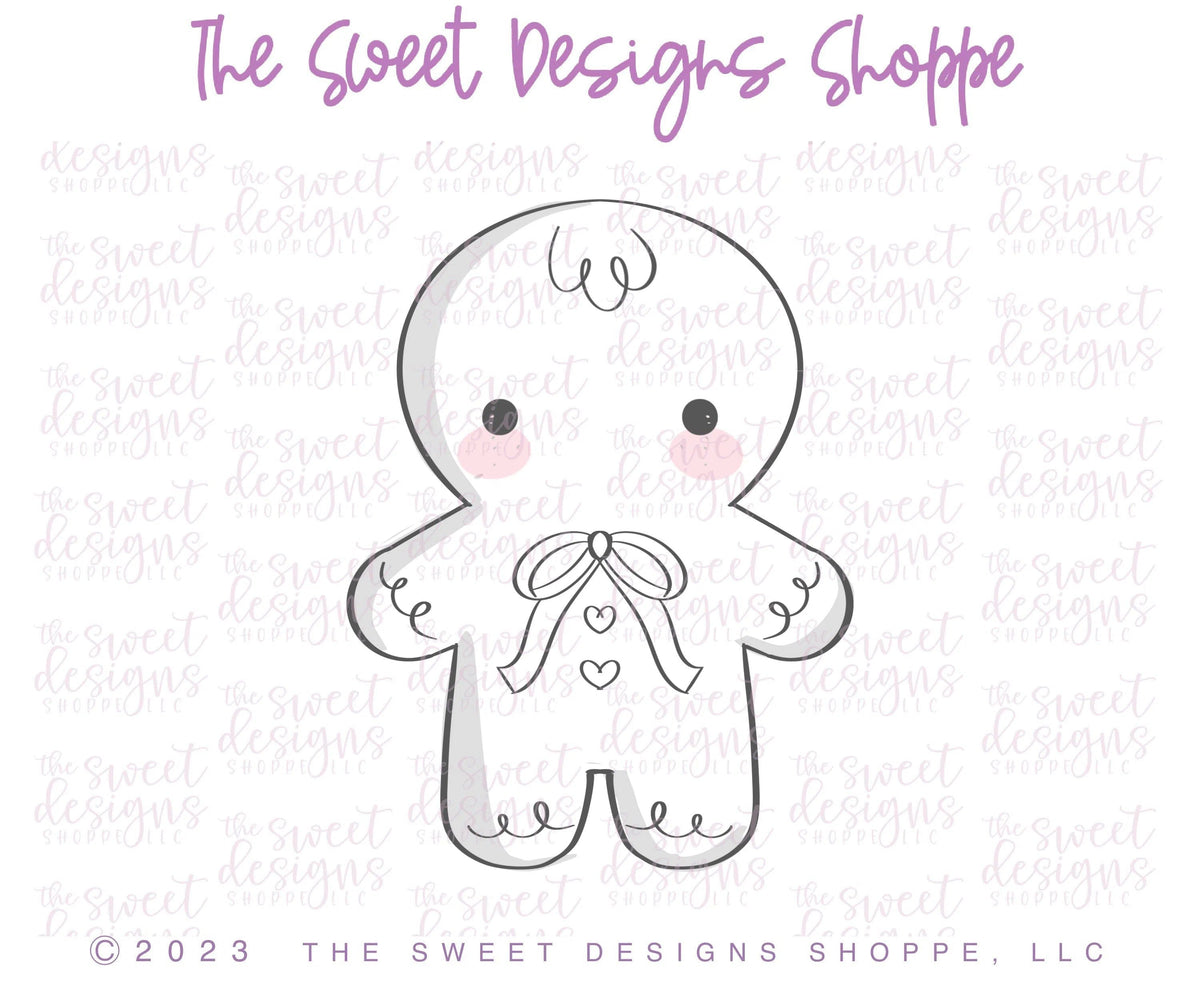 Cookie Cutters - Sweet Gingerbread Boy - Cookie Cutter - The Sweet Designs Shoppe - TSDS - - ALL,Christmas,Christmas / Winter,Cookie Cutter,Ginger boy,ginger bread,Ginger girl,Gingerboy,gingerbread,gingerbread man,Gingergirl,Promocode,STL