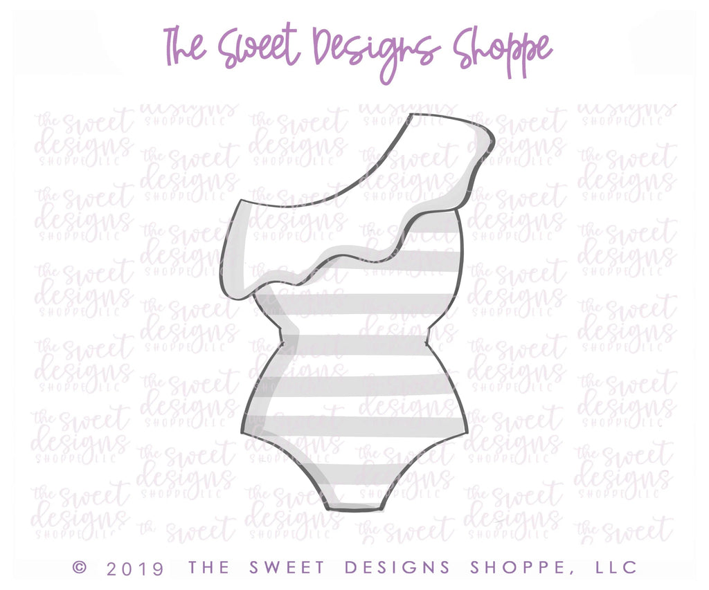 Cookie Cutters - Swimsuit with Side Ruffle - Cookie Cutter - Sweet Designs Shoppe - - ALL, bathing suit, beach, Clothing / Accessories, Cookie Cutter, pool, Promocode, Summer, swimming, vacation