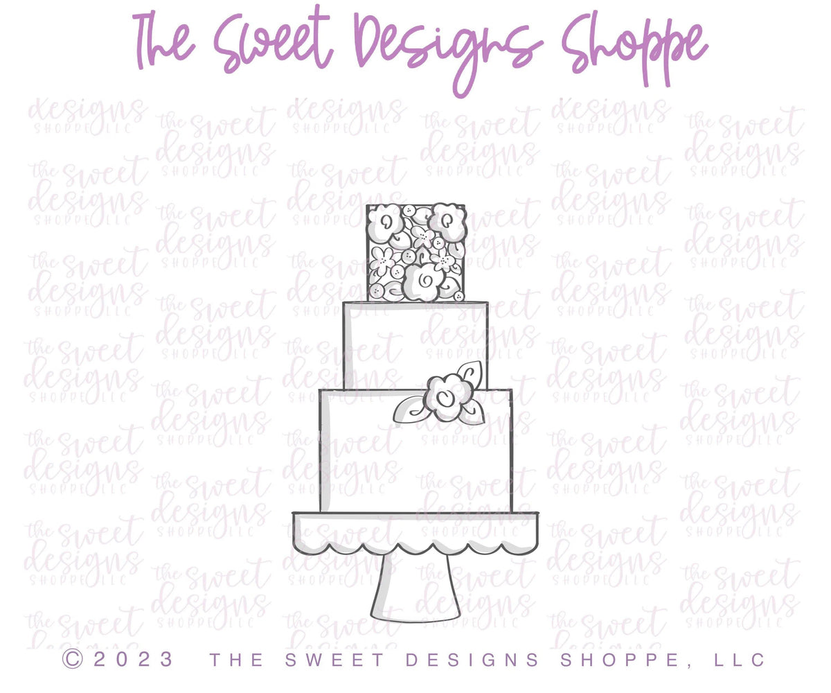 Cookie Cutters - Tall 3 Tier Wedding Cake - Cookie Cutter - The Sweet Designs Shoppe - TSDS - - ALL,Bachelorette,Birthday,Bridal,Bridal Shower,cake,Christmas,Christmas / Winter,Cookie Cutter,Food,Food & Beverages,Promocode,STL,Sweet,Sweets,Wedding,Wedding Favors