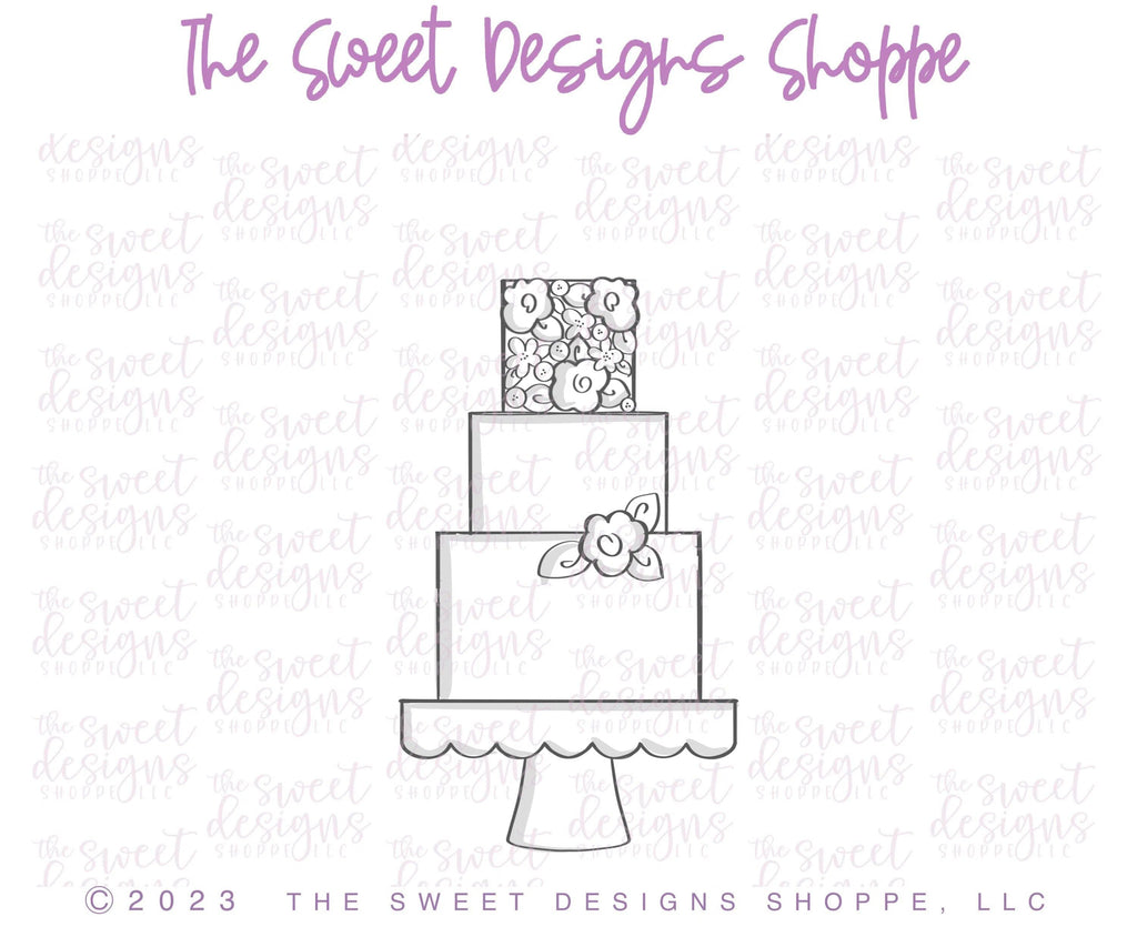 Cookie Cutters - Tall 3 Tier Wedding Cake - Cookie Cutter - The Sweet Designs Shoppe - TSDS - - ALL,Bachelorette,Birthday,Bridal,Bridal Shower,cake,Christmas,Christmas / Winter,Cookie Cutter,Food,Food & Beverages,Promocode,STL,Sweet,Sweets,Wedding
