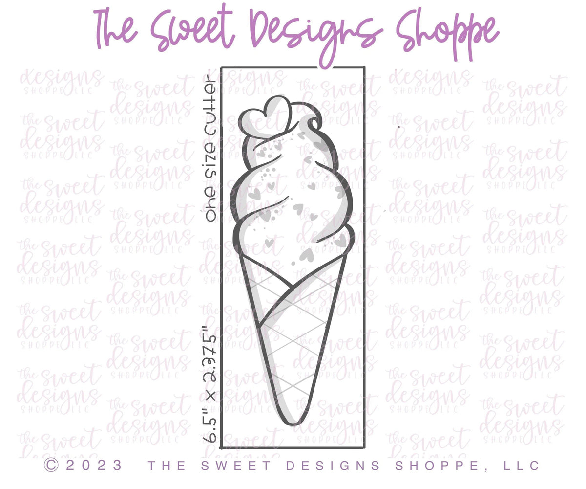 Cookie Cutters - Tall and Narrow Ice Cream - Cookie Cutter - The Sweet Designs Shoppe - TSDS - - ALL,Cookie Cutter,fast food,Food,Food & Beverages,Ice Cream,icecream,Misc,Miscellaneous,Promocode,STL,Summer,Sweet,Sweets,valentine,valentines