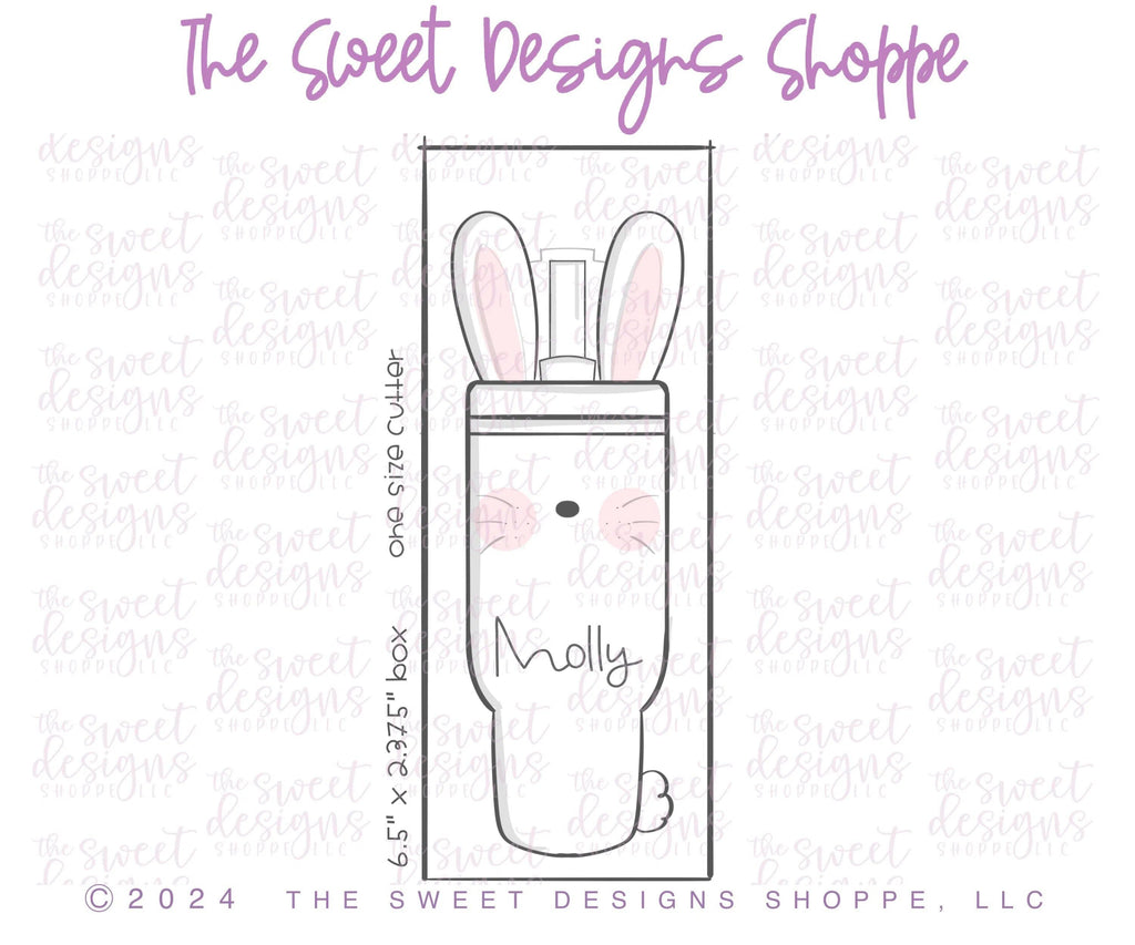 Cookie Cutters - Tall Bunny Tumbler - Cookie Cutter - The Sweet Designs Shoppe - One SIze (5-3/4" Tall x 2" Wide) - ALL, Animal, Animals, Animals and Insects, Cookie Cutter, Easter, Easter / Spring, Food, Food & Beverages, Food and Beverage, Plaque, Plaques, PLAQUES HANDLETTERING, Promocode, Stanley, Yeti