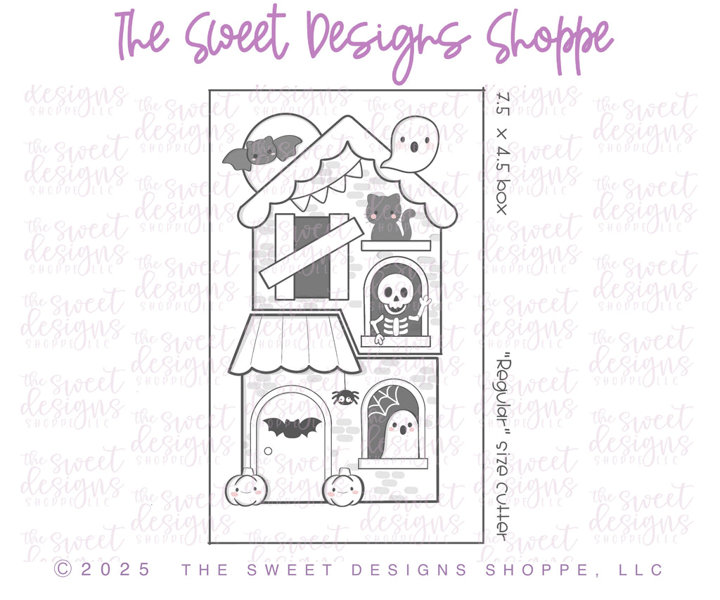 Cookie Cutters - Tall BYO Haunted House Cookie Cutter Set - Set of 2 - Cookie Cutters - The Sweet Designs Shoppe - TSDS - - ALL,Cookie Cutter,halloween,Halloween set,Halloween Sets,Haunted,haunted house,Mini Sets,Plaque,Plaques,PLAQUES HANDLETTERING,Promocode,regular sets,set,STL