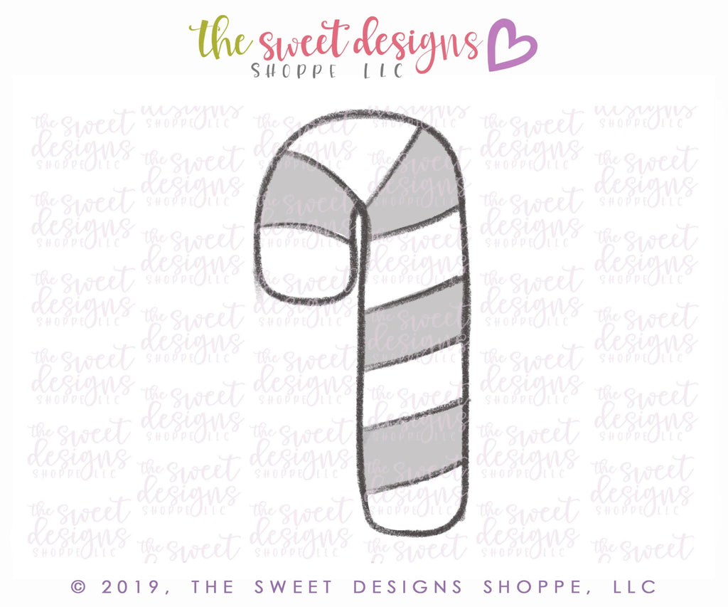 Cookie Cutters - Tall Candy Cane - Cookie Cutter - The Sweet Designs Shoppe - - 2019, ALL, Christmas, Christmas / Winter, Christmas Cookies, clause, Cookie Cutter, Food, Promocode, Santa, Sweet, tall