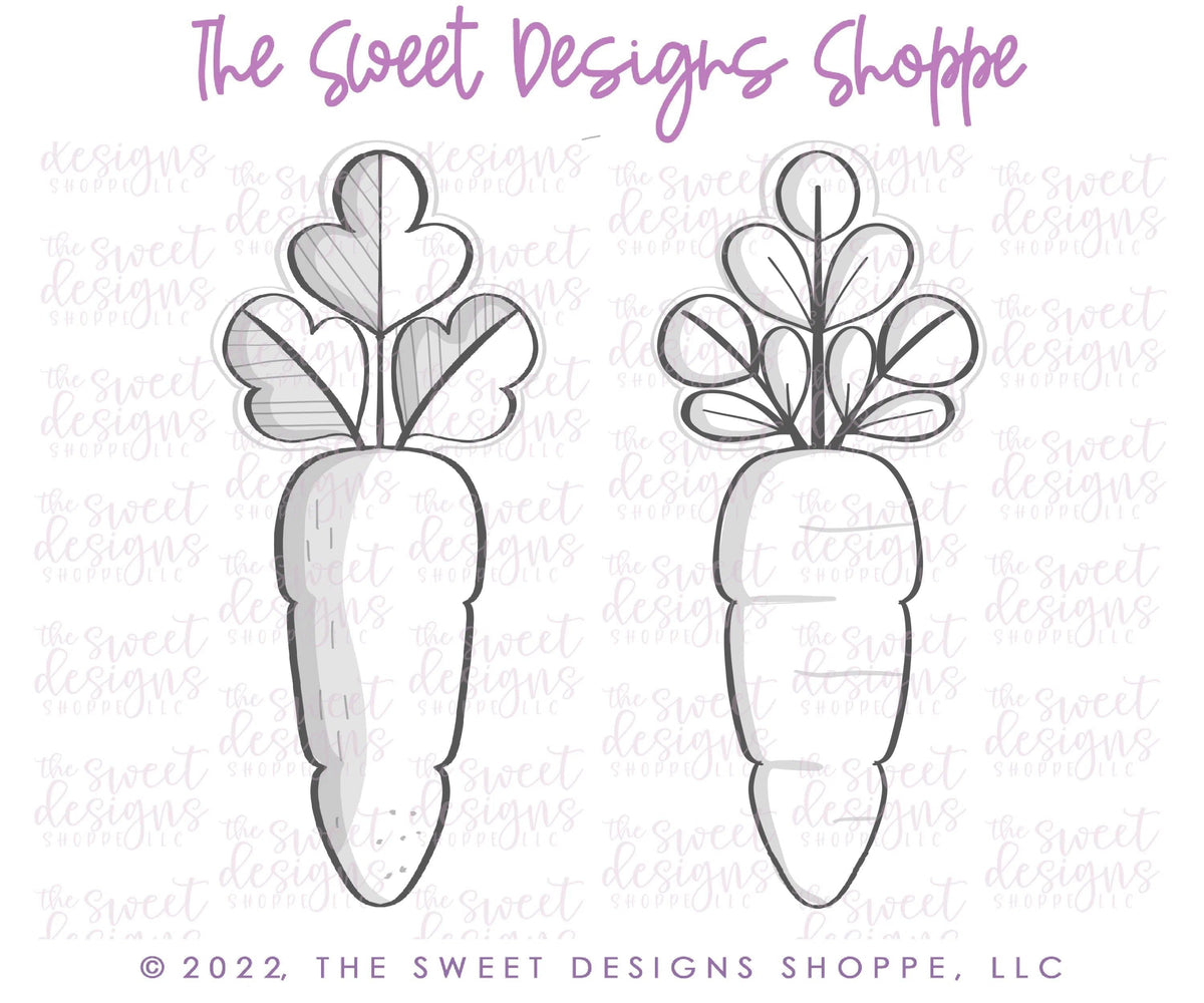 Cookie Cutters - Tall Carrot with Green Tops- Cookie Cutter - The Sweet Designs Shoppe - TSDS - - ALL,Cookie Cutter,Easter,Easter / Spring,Food,Food & Beverages,Food and Beverage,Fruits and Vegetables,Promocode,STL,Vegetable