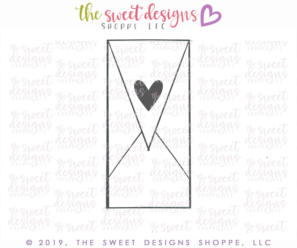 Cookie Cutters - Tall Envelope / Tall Rectangle - Cookie Cutter - Sweet Designs Shoppe - - ALL, basic, Basic Shapes, Basic Shapes Love Valentines, BasicShapes, Cookie Cutter, love, Promocode, Valentine, Valentines