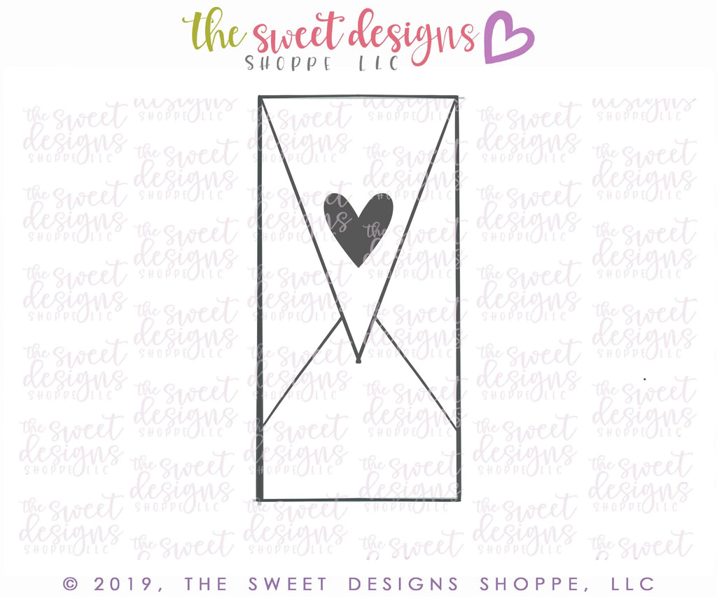 Cookie Cutters - Tall Envelope / Tall Rectangle - Cookie Cutter - The Sweet Designs Shoppe - - ALL, basic, Basic Shapes, Basic Shapes Love Valentines, BasicShapes, Cookie Cutter, love, Promocode, Valentine, Valentines