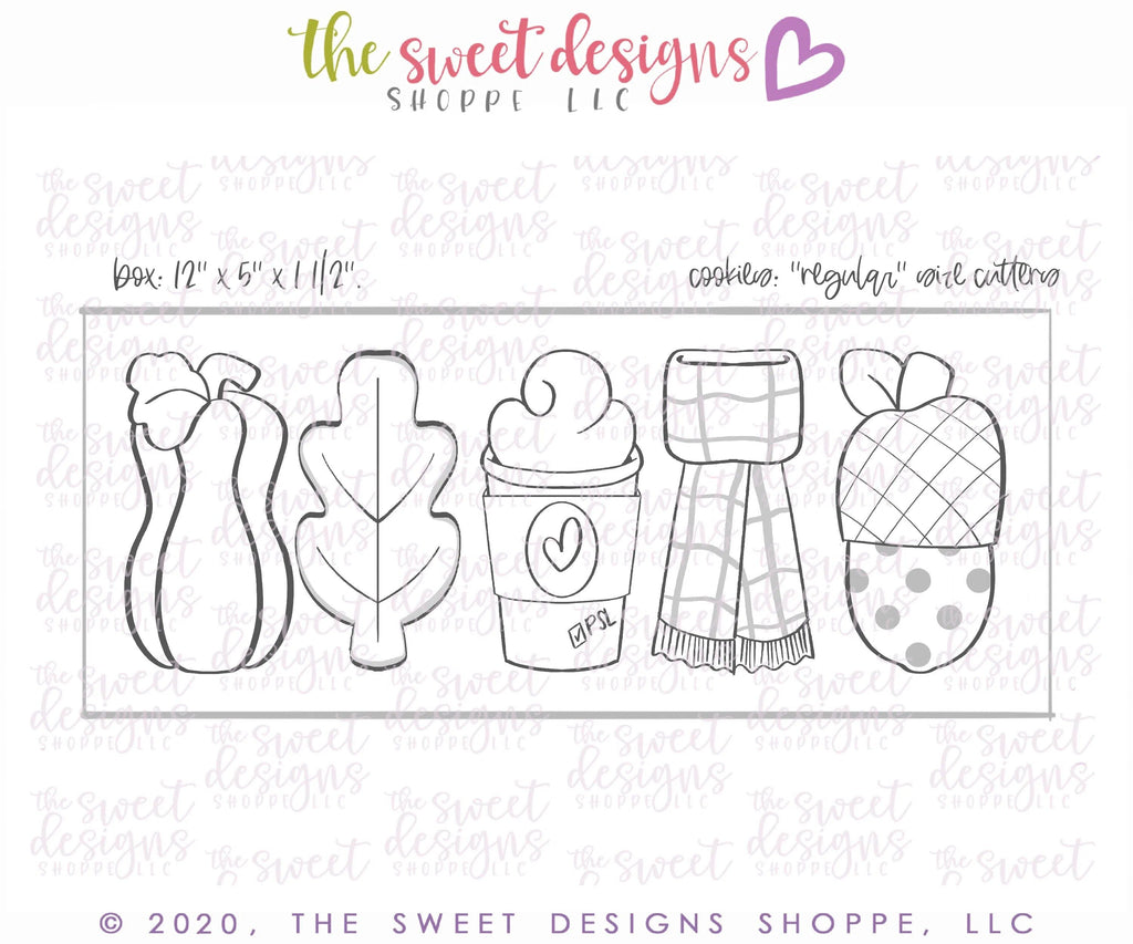 Cookie Cutters - Tall Fall Set - Cookie Cutters - The Sweet Designs Shoppe - TSDS - - ALL,Cookie Cutter,Fall / Thanksgiving,Mini Sets,Promocode,regular sets,set