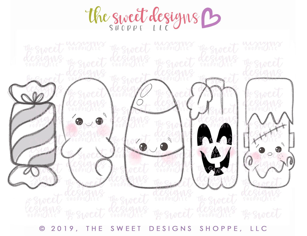 Cookie Cutters - Tall Halloween Set - Cookie Cutters - The Sweet Designs Shoppe - TSDS - - ALL,Cookie Cutter,Fall / Halloween,Halloween,Halloween set,Halloween Sets,Mini Sets,Promocode,regular sets,set,STL