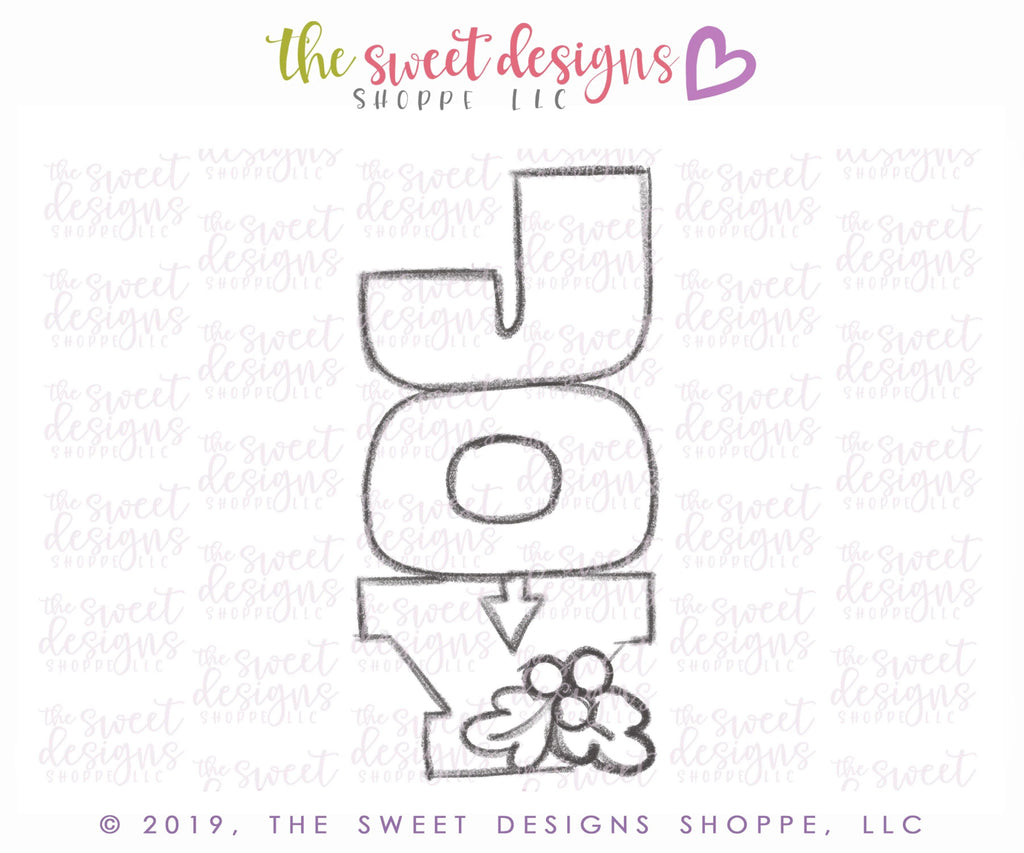 Cookie Cutters - Tall JOY Plaque - Cookie Cutter - The Sweet Designs Shoppe - - 2019, ALL, Christmas, Christmas / Winter, Christmas Cookies, Cookie Cutter, Plaque, Plaques, PLAQUES HANDLETTERING, Promocode, Santa, tall