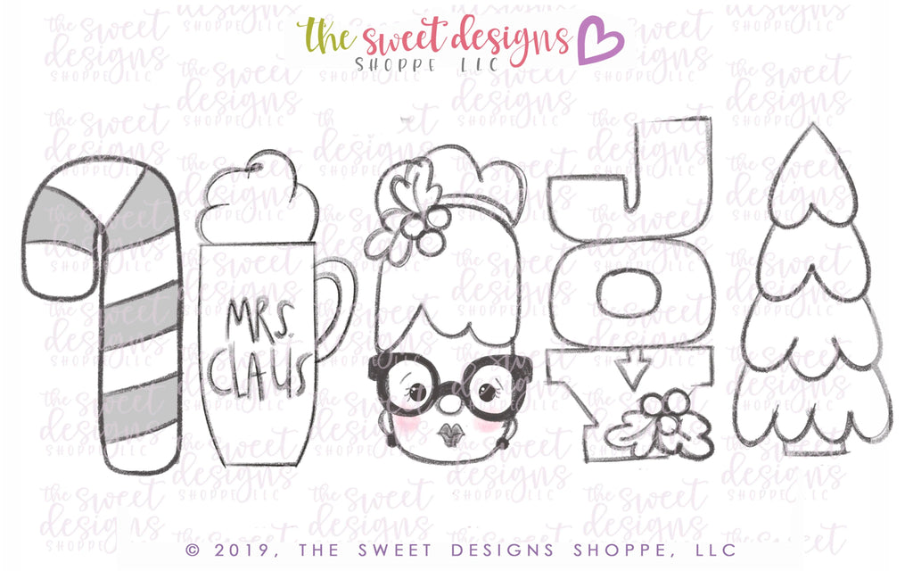 Cookie Cutters - Tall Mrs. Claus Set - Cookie Cutters - The Sweet Designs Shoppe - TSDS - - ALL,Christmas,Christmas / Winter,Christmas Cookies,Cookie Cutter,Mini Sets,mug,mugs,Promocode,regular sets,Santa,set