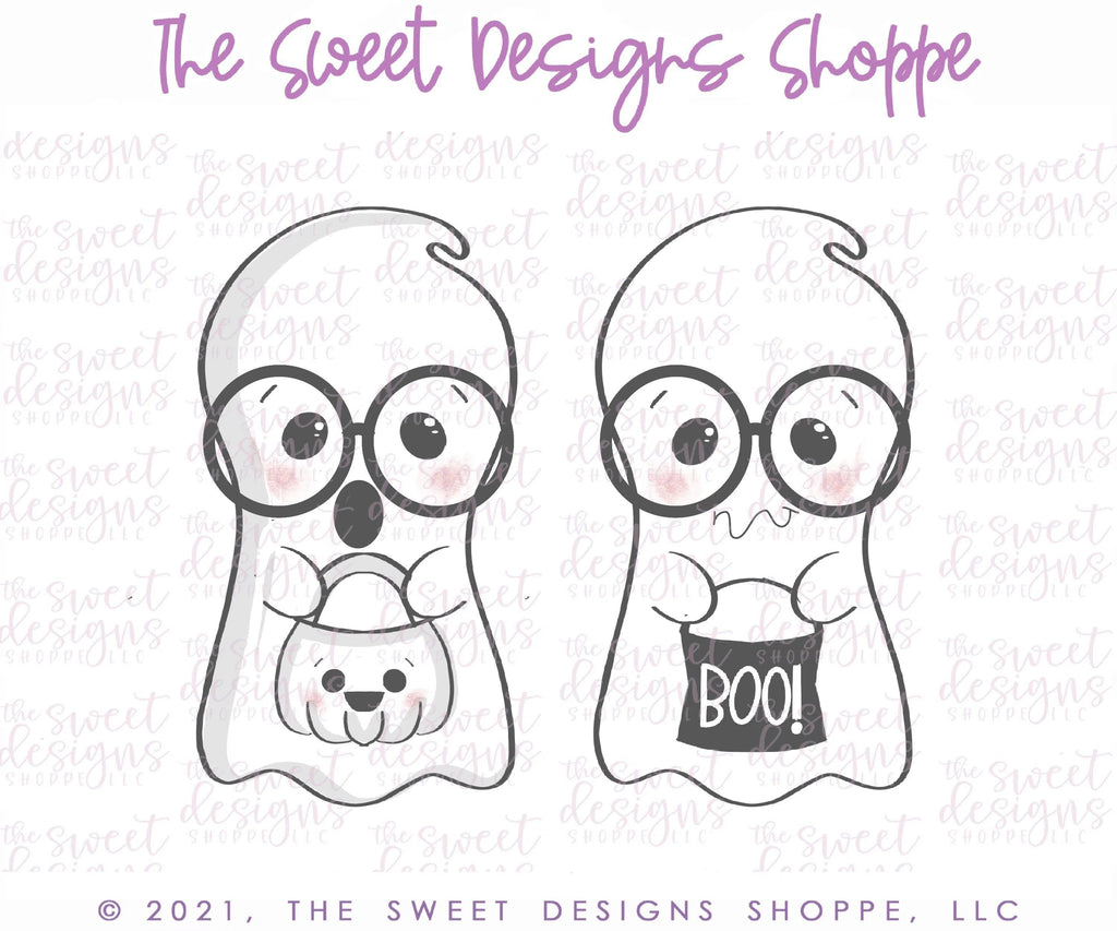 Cookie Cutters - Tall Nerdy Ghost - Cookie Cutter - The Sweet Designs Shoppe - - ALL, Boo, Cookie Cutter, Ghost, halloween, Promocode