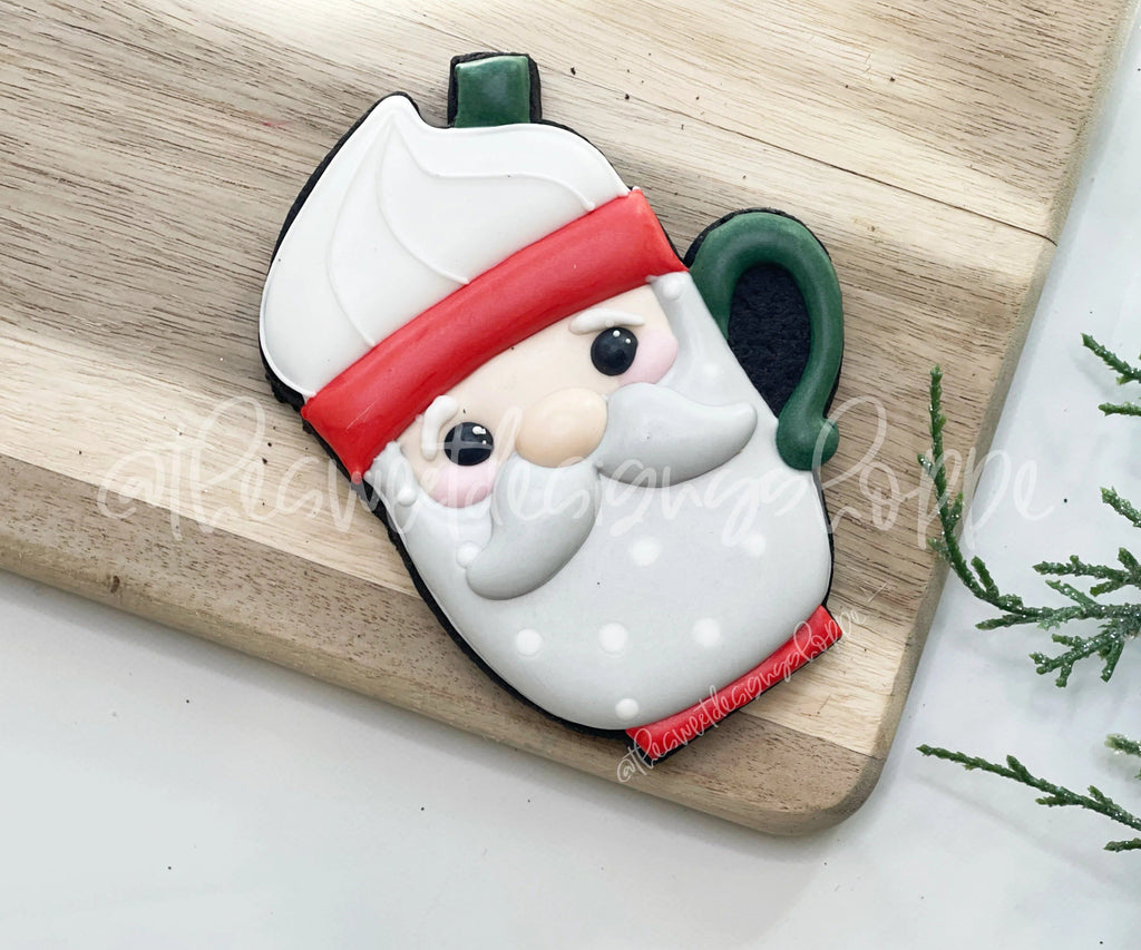 Cookie Cutters - Tall Santa Coffee - Cookie Cutter - The Sweet Designs Shoppe - - ALL, Christmas, Christmas / Winter, Christmas Cookies, coffee, Cookie Cutter, Food, Food and Beverage, Food beverages, home, mug, mugs, Promocode