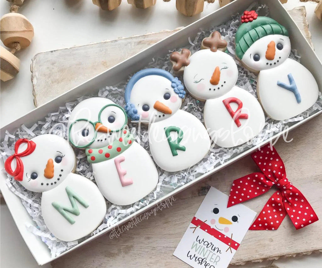 Cookie Cutters - Tall Snowman Set - Set of 5 - Cookie Cutters - The Sweet Designs Shoppe - TSDS - - ALL,Christmas,Christmas / Winter,Christmas Cookies,Cookie Cutter,Frosty,Mini Sets,Promocode,regular sets,set,STL