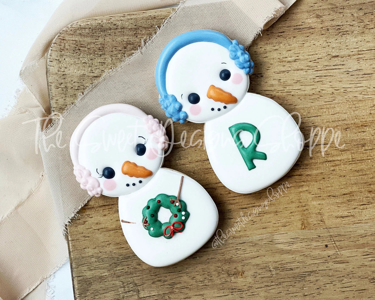 Cookie Cutters - Tall Snowman with Wreath - Cookie Cutter - The Sweet Designs Shoppe - TSDS - - ALL,Christmas,Christmas / Winter,Christmas Cookies,Cookie Cutter,Frosty,home,Promocode,STL