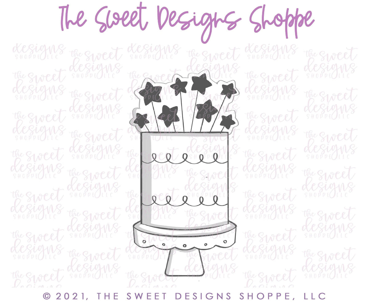 Cookie Cutters - Tall Star Candle Cake - Cookie Cutter - The Sweet Designs Shoppe - TSDS - - ALL,Birthday,Cookie Cutter,kid,kids,Promocode,STL,Sweet,Sweets