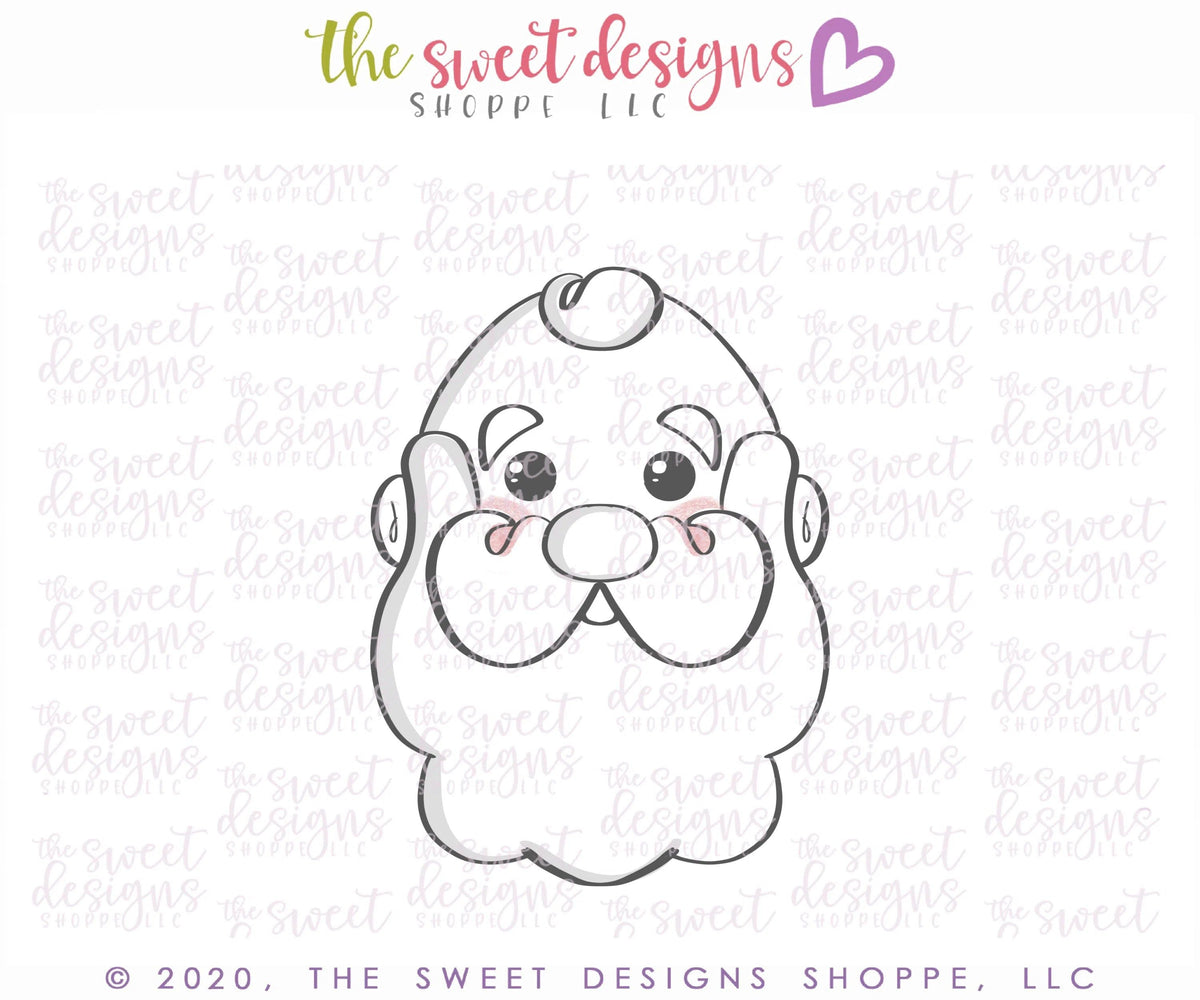 Cookie Cutters - Tallish Bald Santa Face - Cookie Cutter - The Sweet Designs Shoppe - TSDS - - ALL,Christmas,Christmas / Winter,Christmas Cookies,Cookie Cutter,Promocode,Santa,Santa Face,STL
