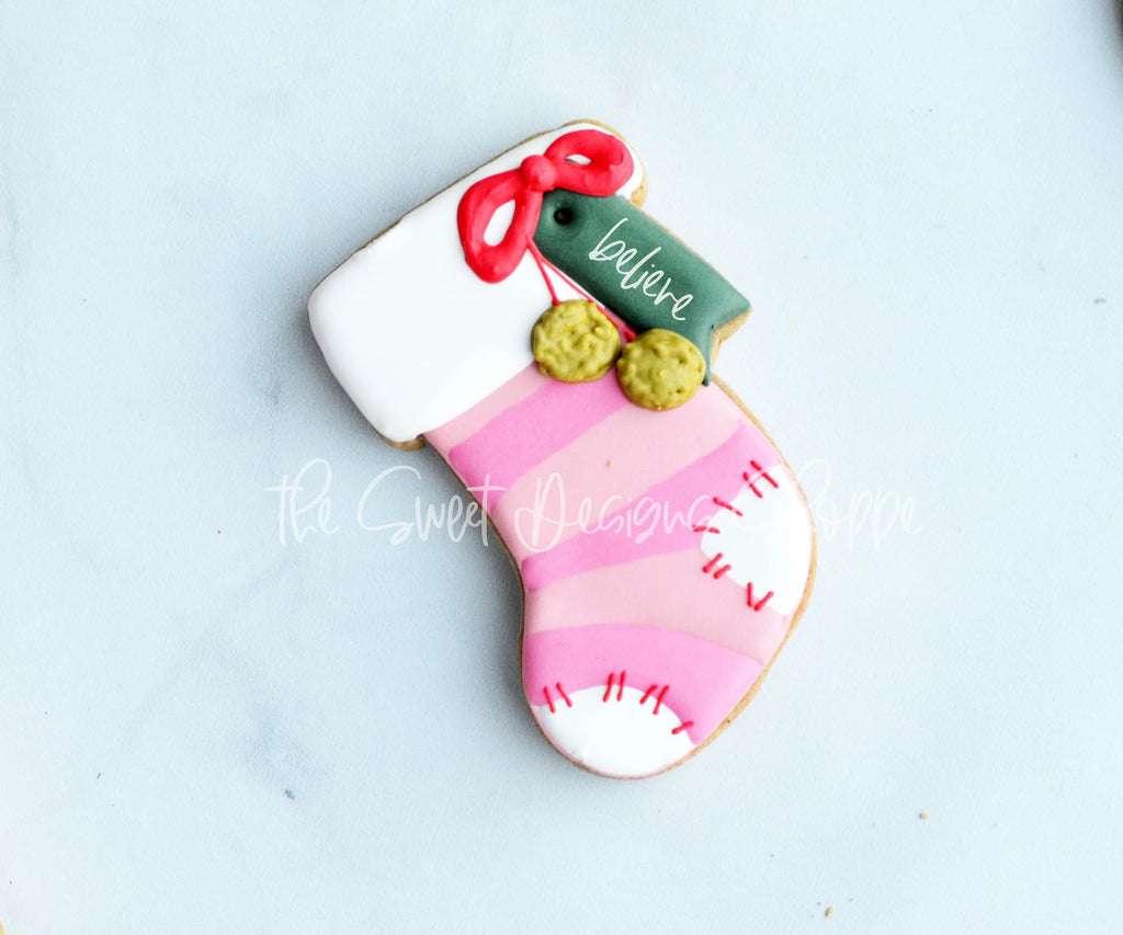 Cookie Cutters - Tallish Believe Stocking - Cookie Cutter - The Sweet Designs Shoppe - TSDS - - ALL,Christmas,Christmas / Winter,Christmas Cookies,Cookie Cutter,Promocode,Santa