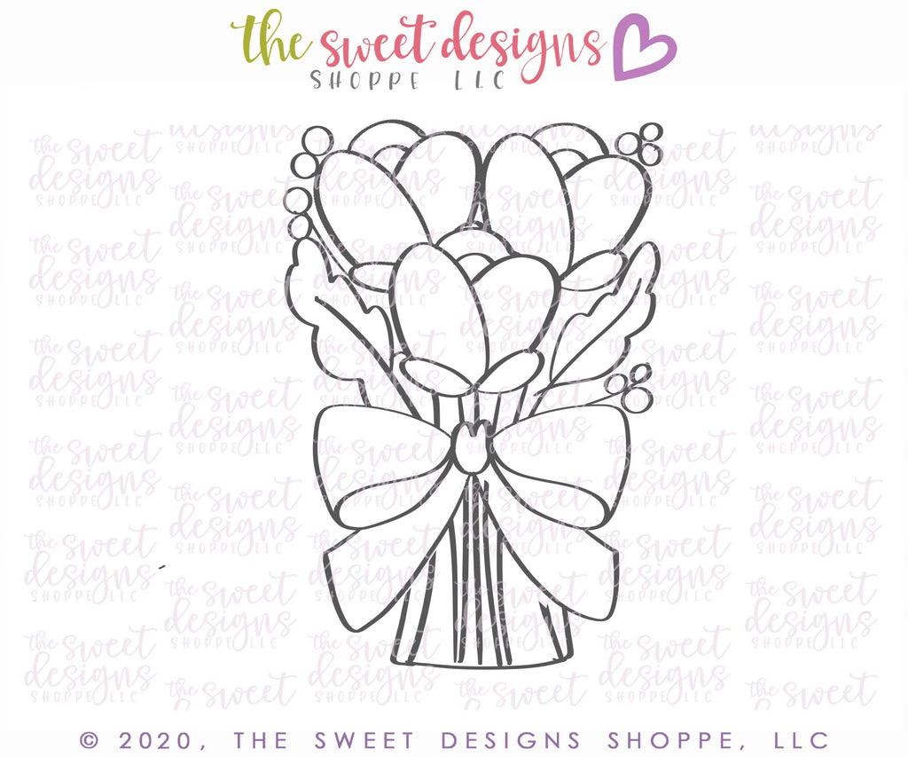 Cookie Cutters - Tallish Bouquet - Cookie Cutter - The Sweet Designs Shoppe - TSDS - - ALL,Birthday,Cookie Cutter,Misc,Miscelaneous,Miscellaneous,Promocode,valentines,Wedding