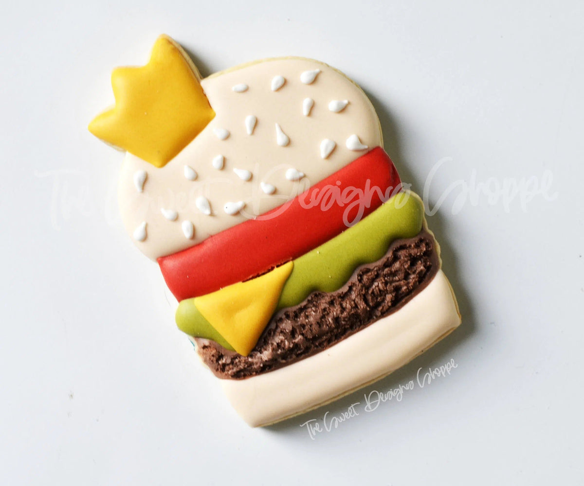 Cookie Cutters - Tallish Burger - Plaque - Cookie Cutter - The Sweet Designs Shoppe - TSDS - - 4th,4th July,4th of July,ALL,Cookie Cutter,dad,Father,father's day,Food,Food and Beverage,Food beverages,grandfather,hobbie,Hobbies,Hobbies and Camping,Patriotic,Patriotric,Promocode,STL,USA