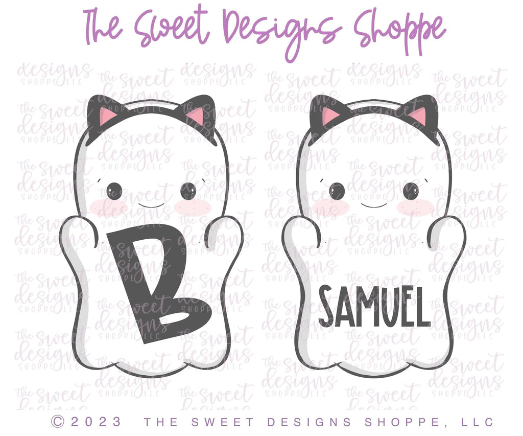 Cookie Cutters - Tallish Cat Ghost - Cookie Cutter - The Sweet Designs Shoppe - TSDS - - ALL,Animal,Animals,Animals and Insects,Boo,Cookie Cutter,Fall / Halloween,Ghost,halloween,Promocode