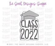Cookie Cutters - Tallish Class of Plaque - Cookie Cutter - The Sweet Designs Shoppe - TSDS - - ALL,award,Cookie Cutter,diploma,Grad,Graduation,graduations,Plaque,Plaques,PLAQUES HANDLETTERING,Promocode,School,School / Graduation,STL