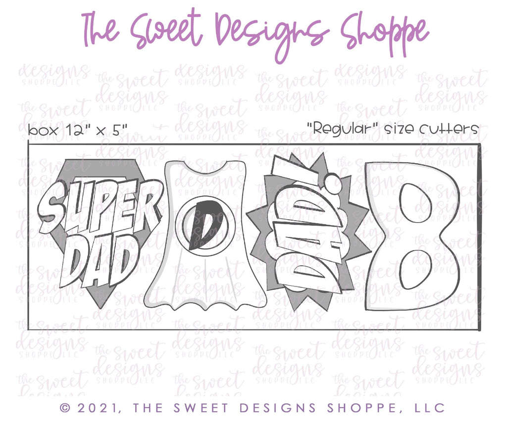 Cookie Cutters - Tallish Hero - Set - Cookie Cutters - The Sweet Designs Shoppe - TSDS - - ALL,Cookie Cutter,dad,Father,father's day,grandfather,kids,Kids / Fantasy,Mini Sets,Promocode,regular sets,set,STL,Superhero,Superheroes