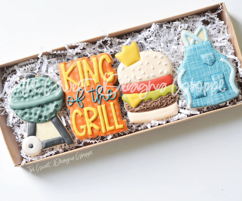 Cookie Cutters - Tallish King of the Grill - Set - Cookie Cutters - The Sweet Designs Shoppe - TSDS - - 4th,4th July,4th of July,ALL,Cookie Cutter,dad,Father,father's day,grandfather,hobbie,Hobbies,Hobbies and Camping,hobby,Mini Sets,Patriotic,Promocode,regular sets,set,STL,USA