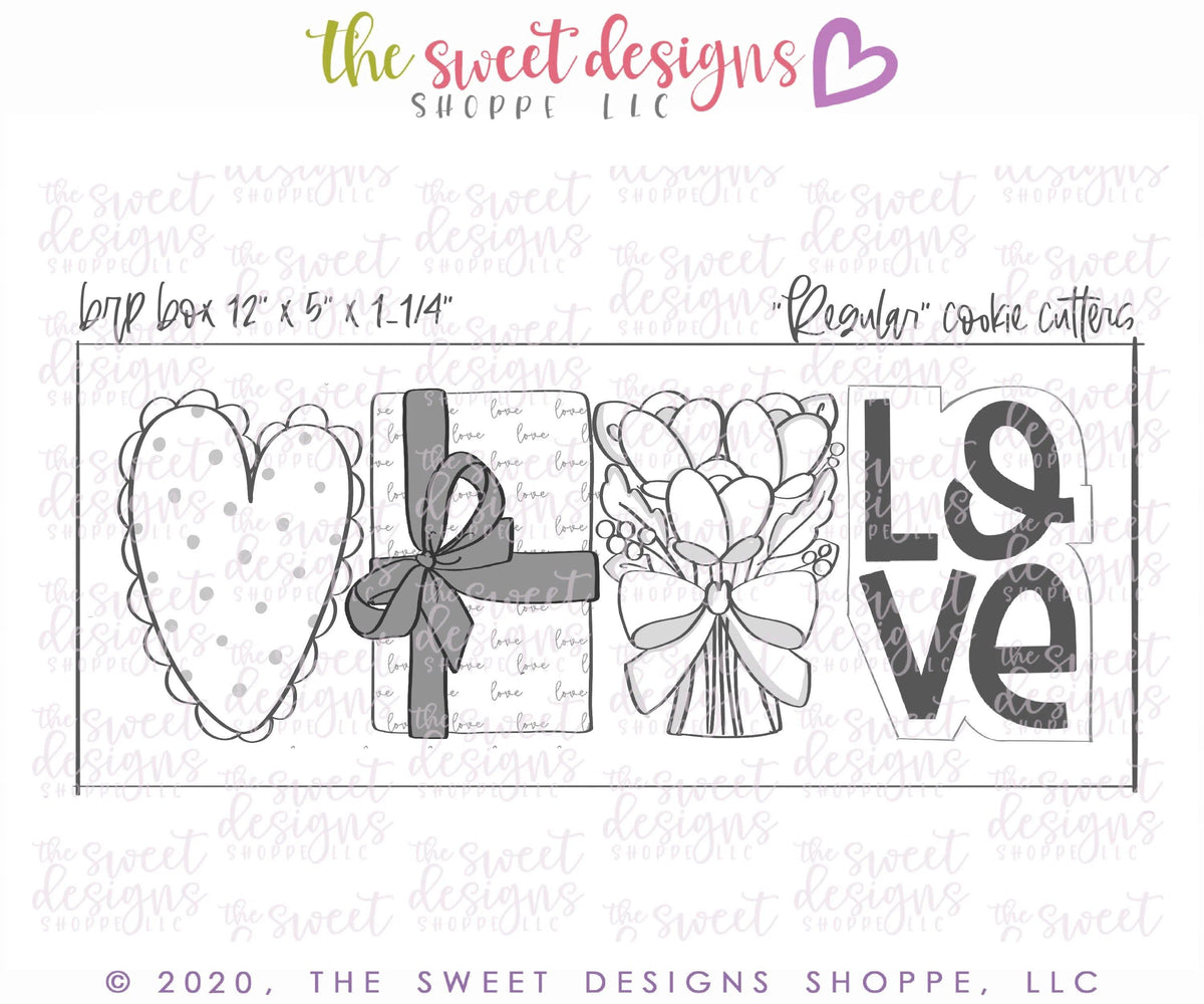 Cookie Cutters - Tallish Valentines Set - Cookie Cutters - The Sweet Designs Shoppe - TSDS - - ALL,Birthday,Cookie Cutter,Mini Sets,Promocode,regular sets,set,valentine,valentines,Wedding,Wedding Favors
