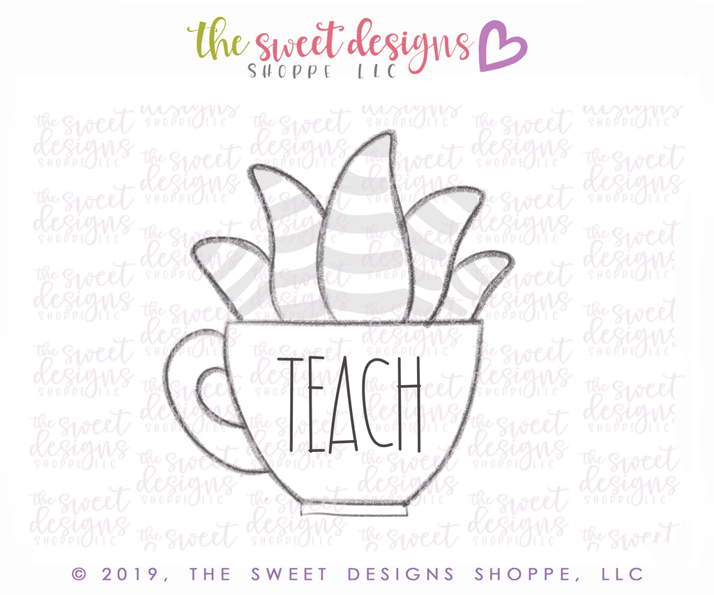 Cookie Cutters - TEACH Cactus Mug - Cookie Cutter - Sweet Designs Shoppe - - ALL, back to school, Cookie Cutter, Grad, graduations, mothers day, mug, mugs, Nature, Promocode, School, School / Graduation, school collection 2019