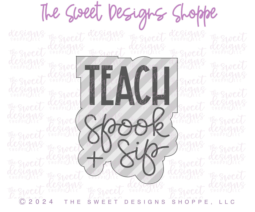 Cookie Cutters - TEACH Spook Sip & Mrs Mug Ghost Set - Set of 2 - Cookie Cutters - The Sweet Designs Shoppe - - ALL, Cookie Cutter, halloween, Halloween set, Halloween Sets, Mini Sets, new, Plaque, Plaques, PLAQUES HANDLETTERING, Promocode, regular sets, set