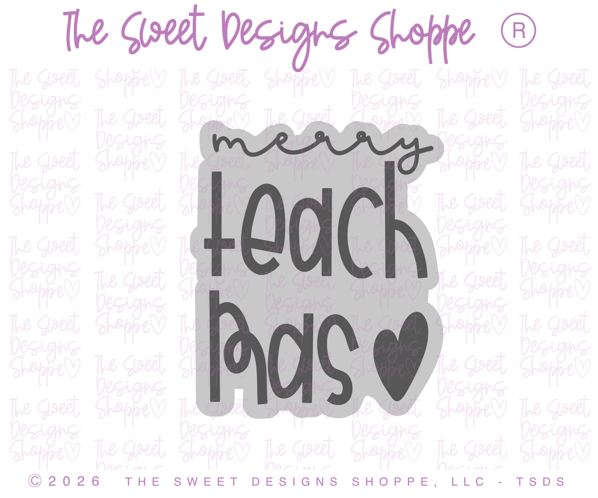 Cookie Cutters - Teacher Christmas Cookie Cutter Set - Set of 2 - Cookie Cutters - The Sweet Designs Shoppe - TSDS - - ALL,Christmas,Christmas / Winter,Cookie Cutter,new,Plaque,Plaques,PLAQUES HANDLETTERING,Promocode,regular sets,School,School / Graduation,set,STL,teachmas