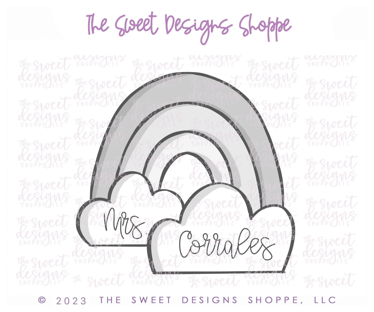 Cookie Cutters - Teacher Rainbow - Cookie Cutter - The Sweet Designs Shoppe - TSDS - - ALL,back to school,Cookie Cutter,Fantasy,Kids / Fantasy,Nature,Promocode,Rainbow,School,School / Graduation,school supplies,St paddy,ST PATRICK,St Patrick’s Day,St. Pat,st. patrick's,STL,Summer,summer plaque,teacher,teacher appreciation,Weather