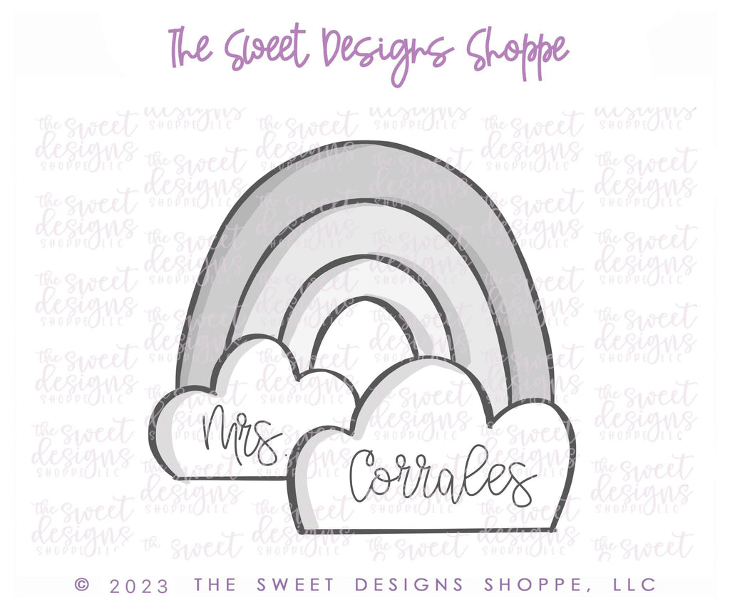 Cookie Cutters - Teacher Rainbow - Cookie Cutter - The Sweet Designs Shoppe - TSDS - - ALL,back to school,Cookie Cutter,Fantasy,Kids / Fantasy,Nature,Promocode,Rainbow,School,School / Graduation,school supplies,St paddy,ST PATRICK,St Patrick’s Day,St. Pat,st. patrick's,STL,Summer,summer plaque,teacher,teacher appreciation,Weather