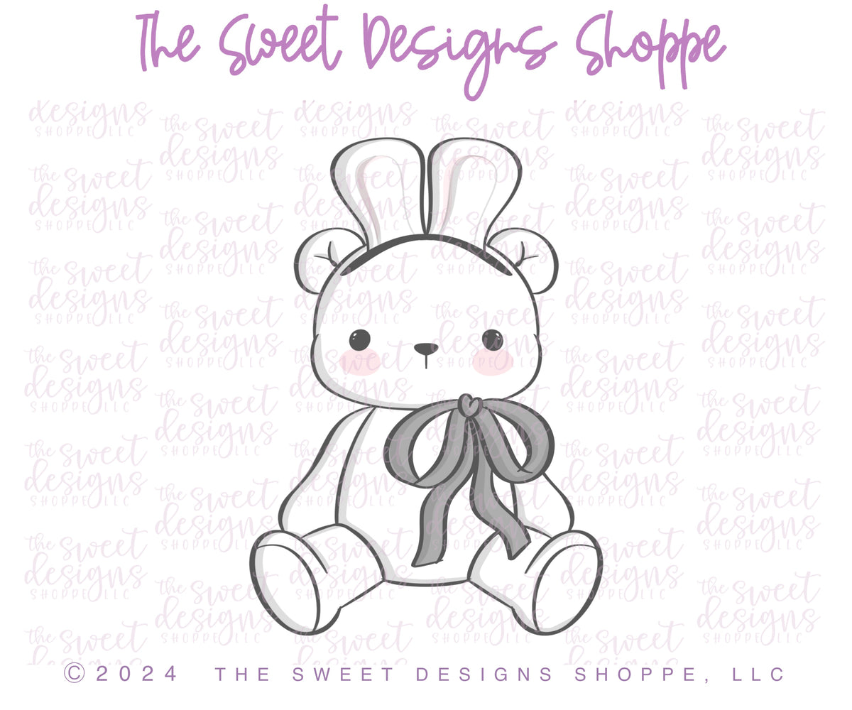 Cookie Cutters - Teddy Bear with Bunny Ears - Cookie Cutter - The Sweet Designs Shoppe - TSDS - - ALL,Animal,Animals,Baby / Kids,Cookie Cutter,Easter,Easter / Spring,kids,Kids / Fantasy,Promocode,STL