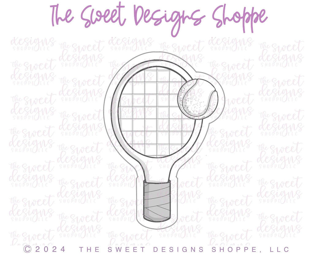 Cookie Cutters - Tennis Racquet with Ball - Cookie Cutter - The Sweet Designs Shoppe - TSDS - - Accesories,ALL,Cookie Cutter,dad,Father,Fathers Day,grandfather,Miscellaneous,Promocode,sport,sports,Summer,tennis