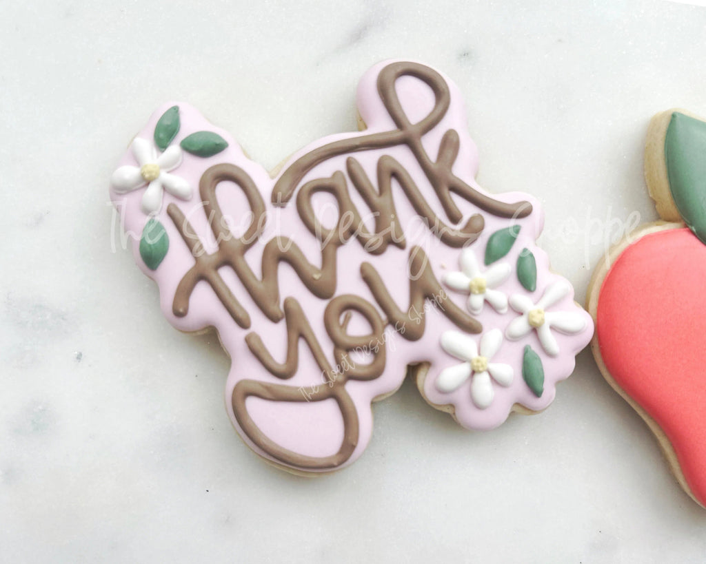 Cookie Cutters - Thank You Daisy Plaque - Cookie Cutter - Sweet Designs Shoppe - - ALL, Cookie Cutter, Daisy collection, MOM, Mom Plaque, mother, mothers DAY, new, New plaque, Nurse, Nurse Appreciation, Plaque, Plaques, Promocode, Teacher Appreciation, Thank You