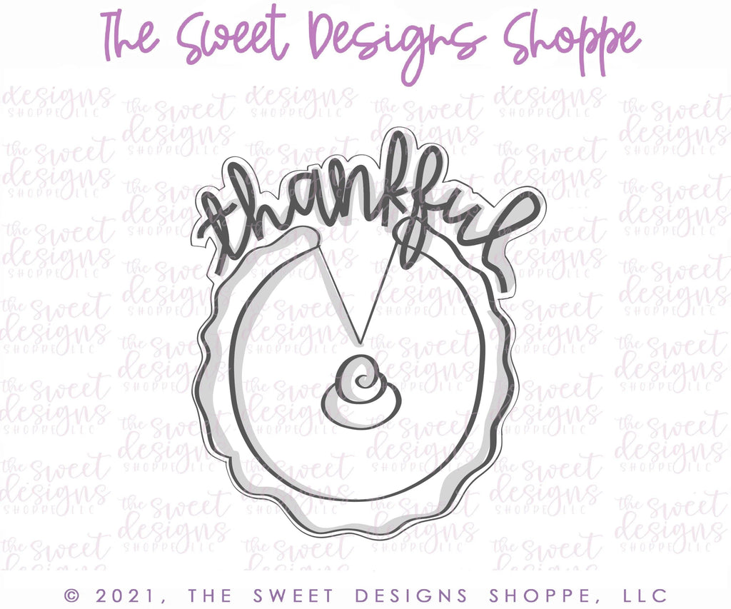 Cookie Cutters - Thankful Pie Sticker Cookie - Cookie Cutter - The Sweet Designs Shoppe - TSDS - - ALL,Cookie Cutter,Fall,Fall / Thanksgiving,Food and Beverage,Food beverages,Plaque,Promocode,Sweet,Sweets
