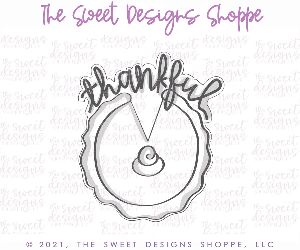 Cookie Cutters - Thankful Pie Sticker Cookie - Cookie Cutter - The Sweet Designs Shoppe - - ALL, Cookie Cutter, Fall, Fall / Thanksgiving, Food and Beverage, Food beverages, Plaque, Promocode, Sweet, Sweets